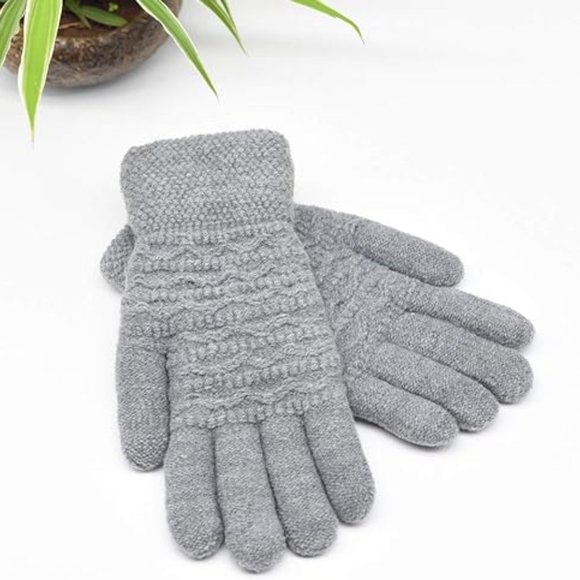 Winter Warm Touch Screen Gloves Womens Thermal Cable Knit Wool Fleece Lined Glo - Picture 2 of 6